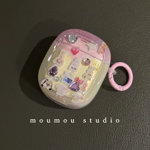 Moumou Studio Apple Bluetooth Беспроводные наушники корпус кроличьи алмазные авиаподы Airpods2