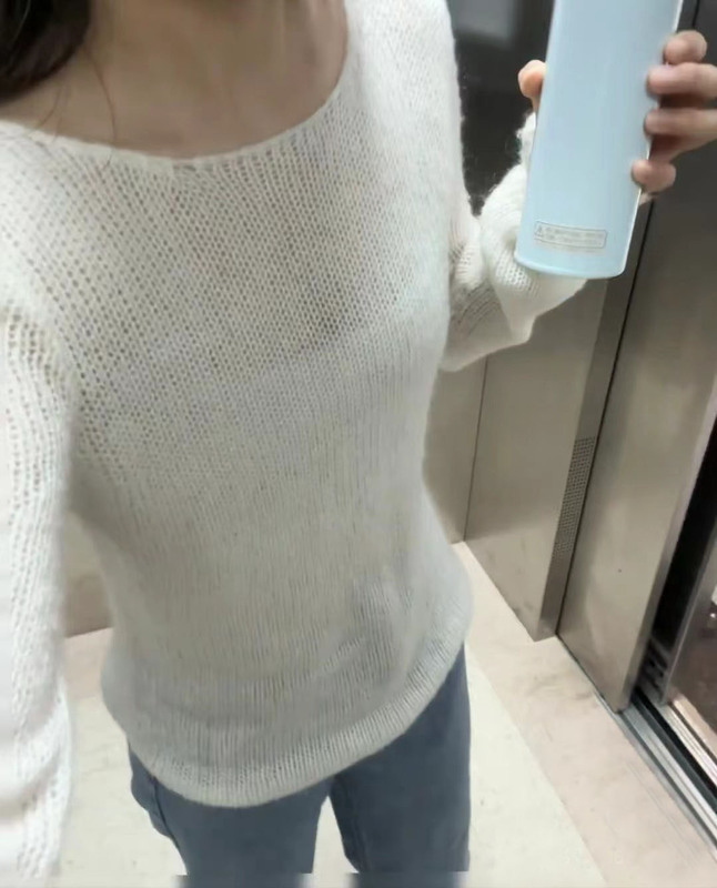 Brandy Bm New Style Off-Shoulder Hollow Pullover Long-Sleeve Knit Sweater for Women, Solid Color Versatile Cardigan Sweater Trendy