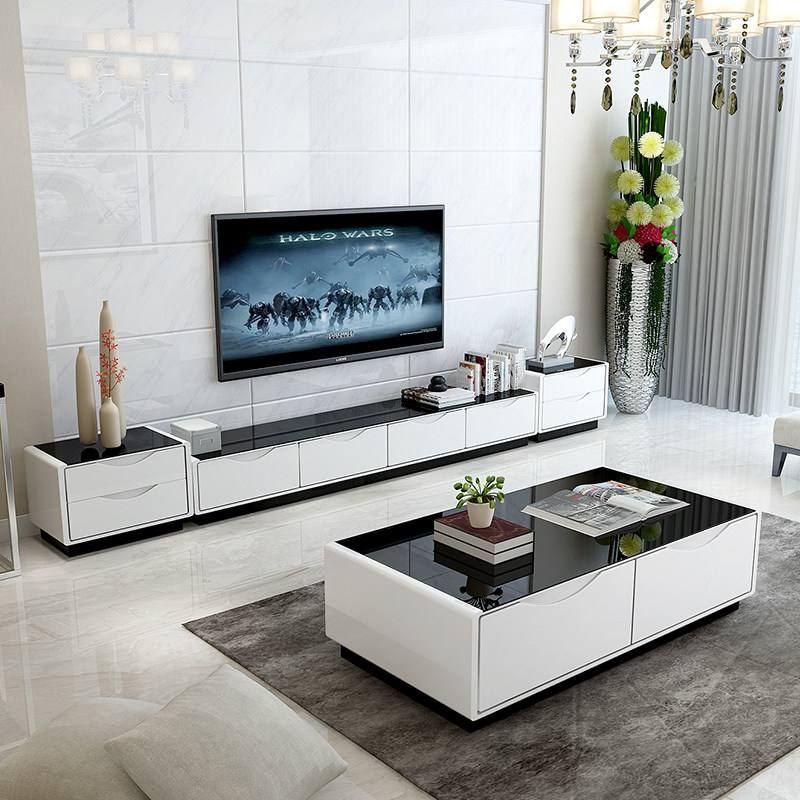 Living Room TV Cabinet Modern Minima Small Household Type Mini TV Cabinet Tea Table Combined Suit Ground Cabinet Multifunction Composition