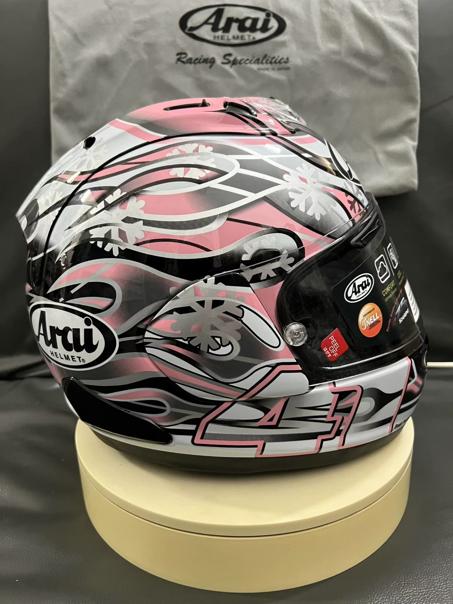 Шапка мотоциклетная Arai Rx7x Pink Fong для мужчин и женщин, универсальная на все сезоны