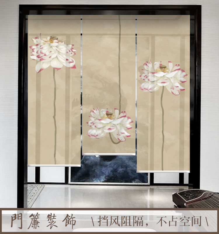 Mới Trung Quốc Rèm cuốn Nâng màn hình màn treo Treo phân vùng mềm Phòng trà Lối vào Art Deco Gạc - Phụ kiện rèm cửa thanh ray treo rèm cửa