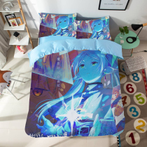 Customized Animation Burial Fulian Bedsheet Two-dimensional Four-piece Set Single Bedroom Bed Quilt Cover Three-piece Set