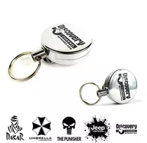  High rebound telescopic wire rope keychain Anti-loss anti-theft keychain keychain Easy-to-pull buckle gift