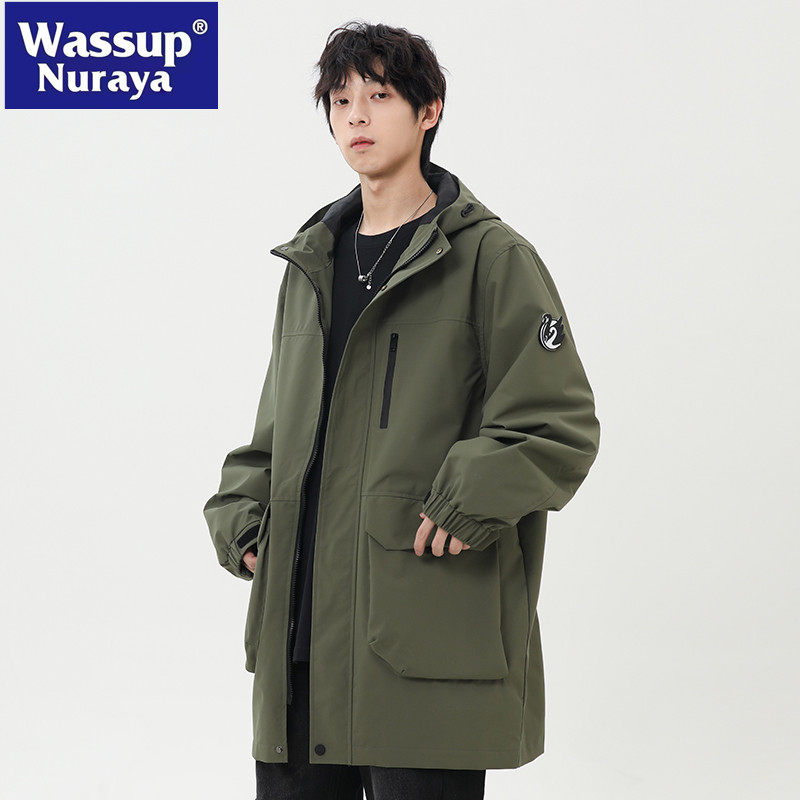 WASSUP/ветровка средней длины NURAYA, мужская весенне-осенняя куртка tide, брендовая универсальная толстая молодежная куртка-пальто