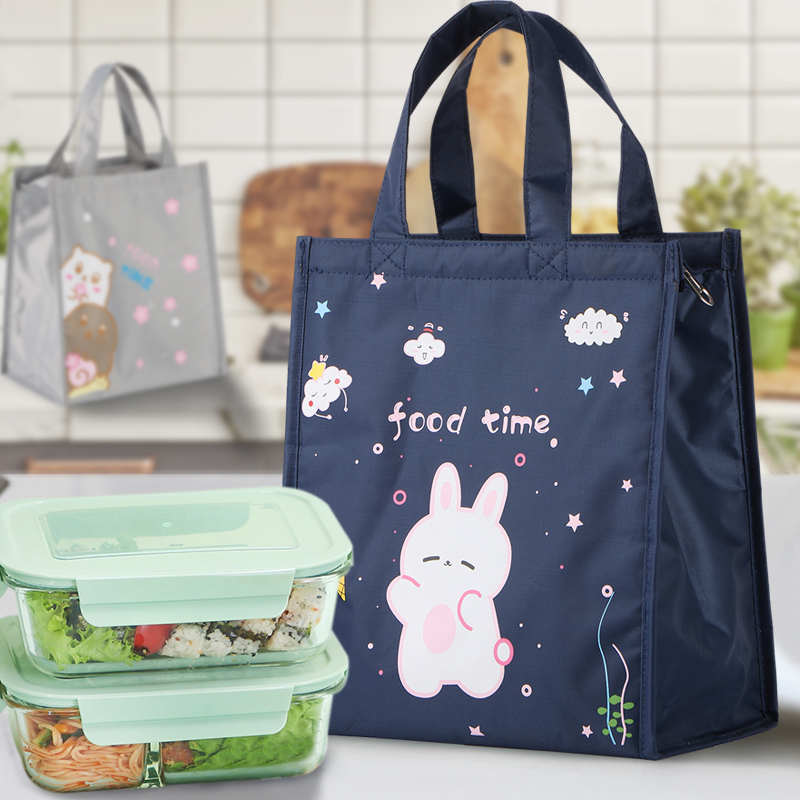 Lunch Box Bag Insulation Bag Thickened large Number of Dining Bags Aluminum Foil Canvas Vegetable Lunches to keep warm and cold to work hand bags-Taobao