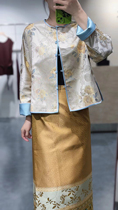 Consult customer service for price details. Shopping mall counter original design silk fragrant cloud yarn Chinese style womens clothing temperament