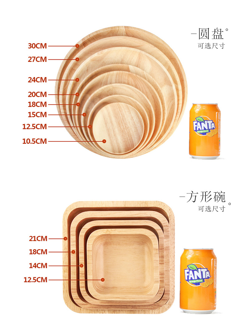 Nhật bản pallet gỗ hình chữ nhật gỗ gia dụng gỗ tấm tròn món ăn bằng gỗ bánh mì cup trái cây bát tấm khay gỗ đựng bánh