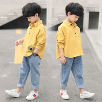 Childrens clothing 5 boys  autumn clothing set 2021 new style 6 autumn 7 foreign style 8 childrens boys 10 clothes 12-year-old tide