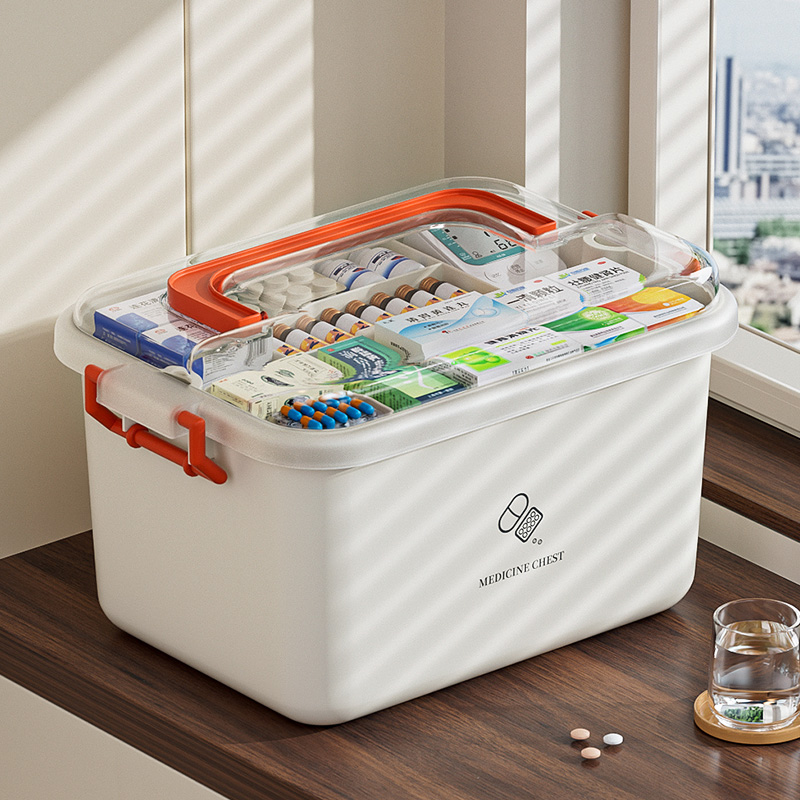 Medicine Box Home Medicine containing home Medicine Case Large capacity Drug multilayer large number Medical box Emergency Medicine Box-Taobao