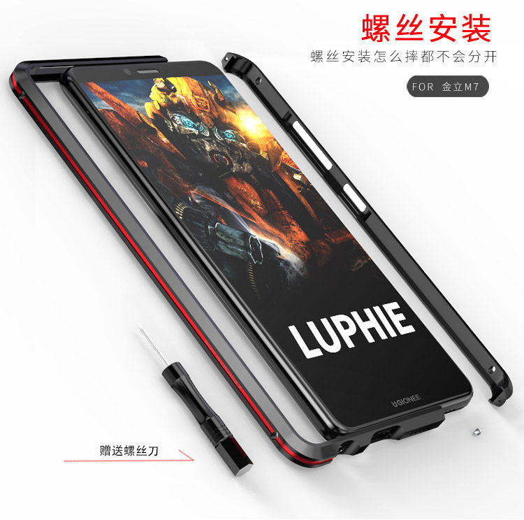 Luphie Bicolor Blade Sword Slim Light Aluminum Bumper Metal Shell Case for Gionee M7