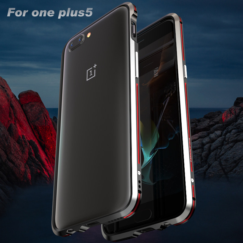 Luphie Bicolor Blade Sword Slim Light Aluminum Bumper Metal Shell Case for OnePlus 5