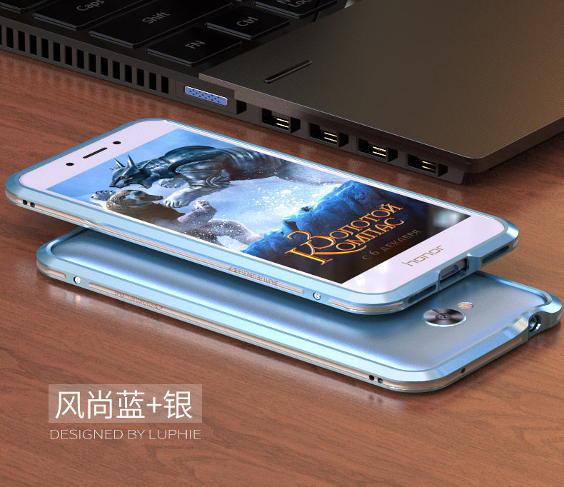 Luphie Bicolor Blade Sword Slim Light Aluminum Bumper Metal Shell Case for Huawei Honor 6A