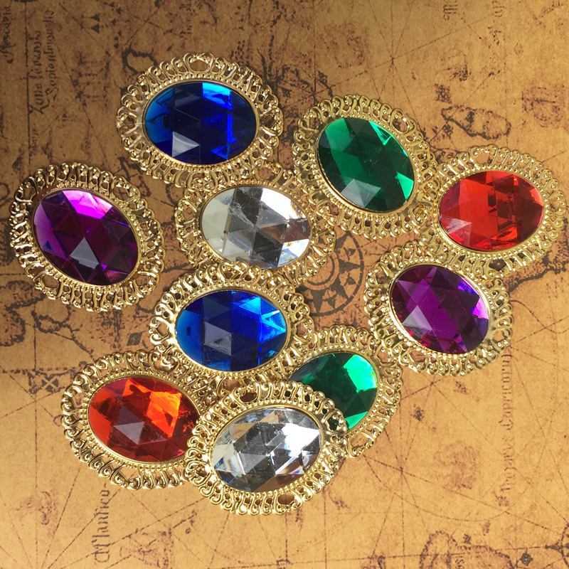 Extra Large Prop Gemstones, Simulated Gemstones, Vintage Gemstones, Seven-Color Crystal Accessories, Fake Gemstone Decorations