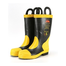 02 fire boots firefighters fire combat boots steel head steel plate shoes anti-smash and puncture waterproof bottom belt steel plate