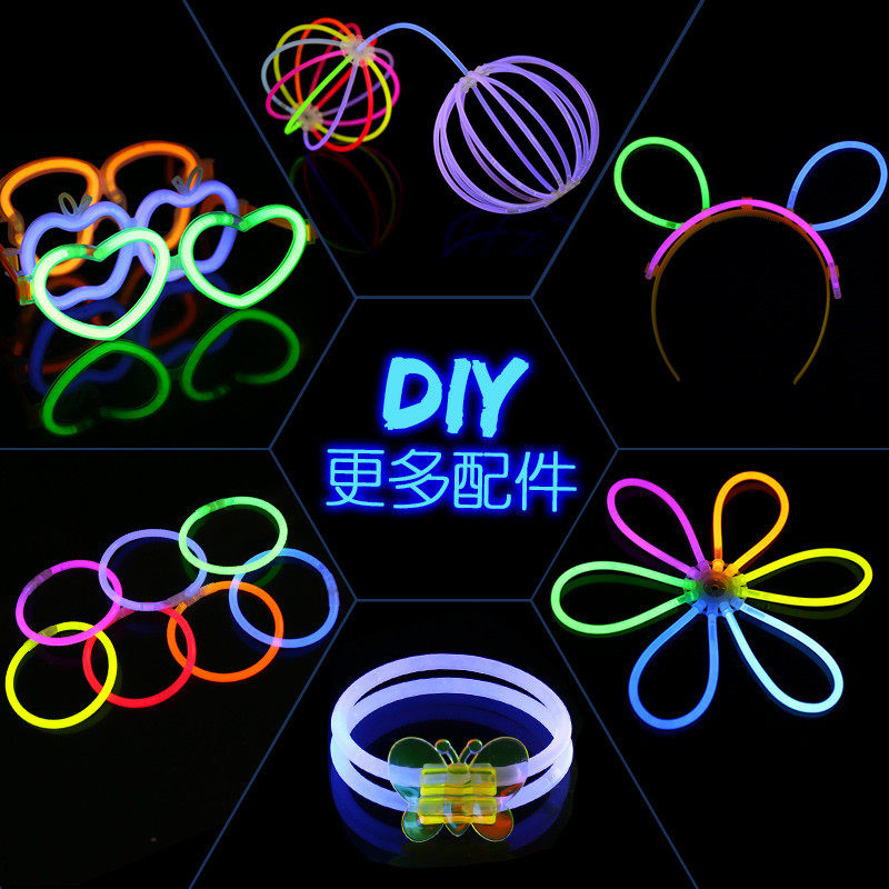 Fluorescent stick accessories luminescent glasses hairpin bracelet combination modeling multifunctional DIY lantern hair hoop bracelet connector