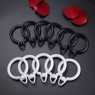 Curtain opening hanging ring buckle Roman Rod circle ring curtain accessories adhesive hook live buckle plastic ring Black White