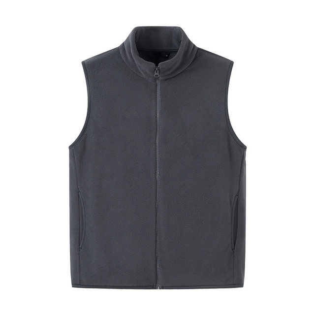 ແມ່ຍິງດູໃບໄມ້ລົ່ນປີ 2023 ແບບໃຫມ່ Stand Collar Loose Warm Jacket Polar Fleece Casual Simple Vest 39156