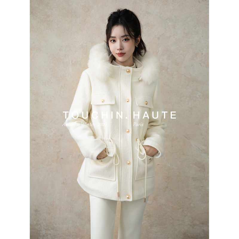 Touchin Haute Nordic First Snow 3m Thinsulate Warm Fleece Wool Fox Fur Hooded Ski Jacket for Women