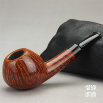 Danish imported Master S Bang handmade seishangmu pipe flame straight pattern full Bird eye with leather case signature Grade A