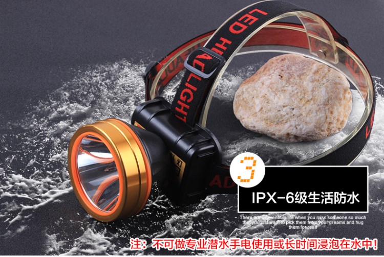 Đầu gắn trên dẫn đèn pha chói sạc siêu sáng 3000 mét cá đèn pin chiếu sáng ngoài trời pin lithium thợ mỏ đèn đèn pin laser