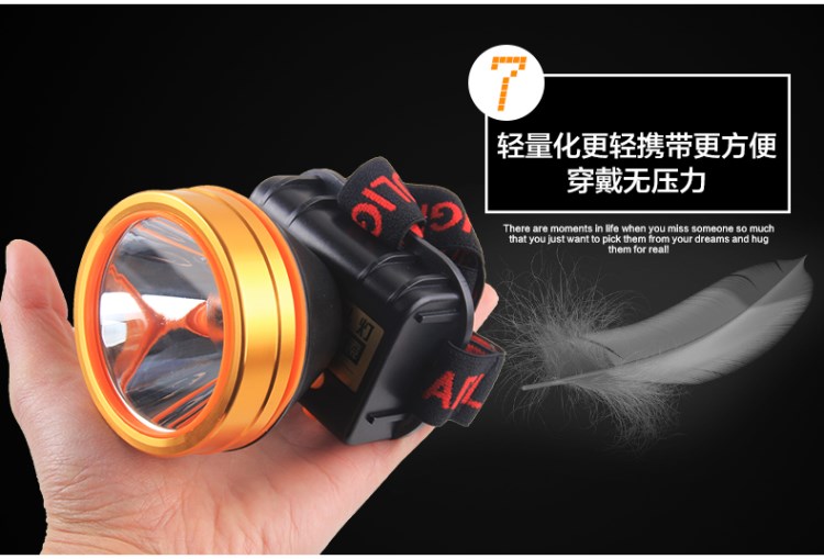 Đầu gắn trên dẫn đèn pha chói sạc siêu sáng 3000 mét cá đèn pin chiếu sáng ngoài trời pin lithium thợ mỏ đèn đèn pin laser