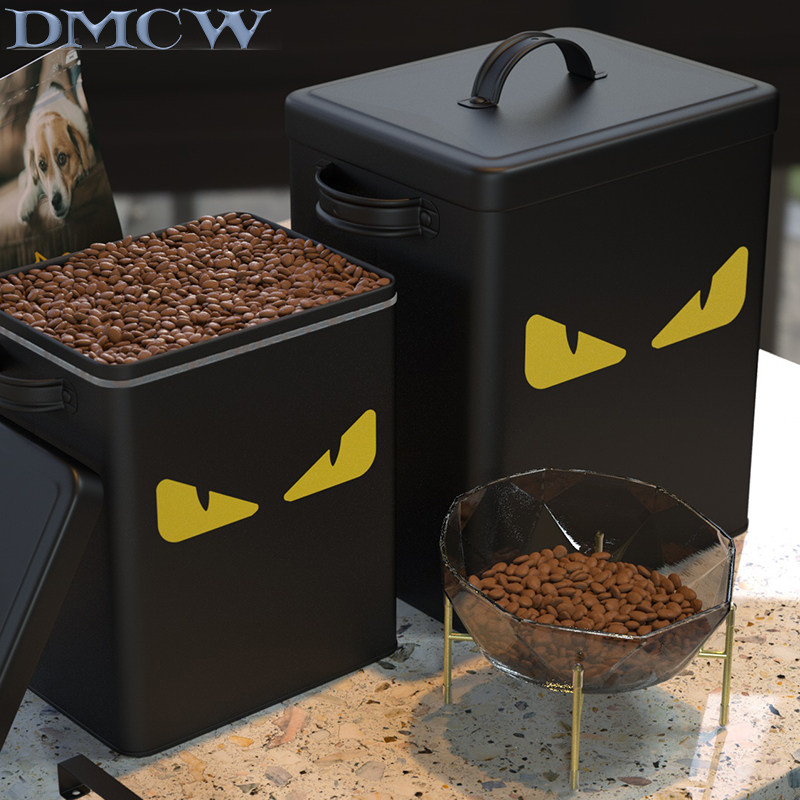 Pet storage bucket dog food bucket tide iron skin tiny beast dog dog cat moisture resistant drum