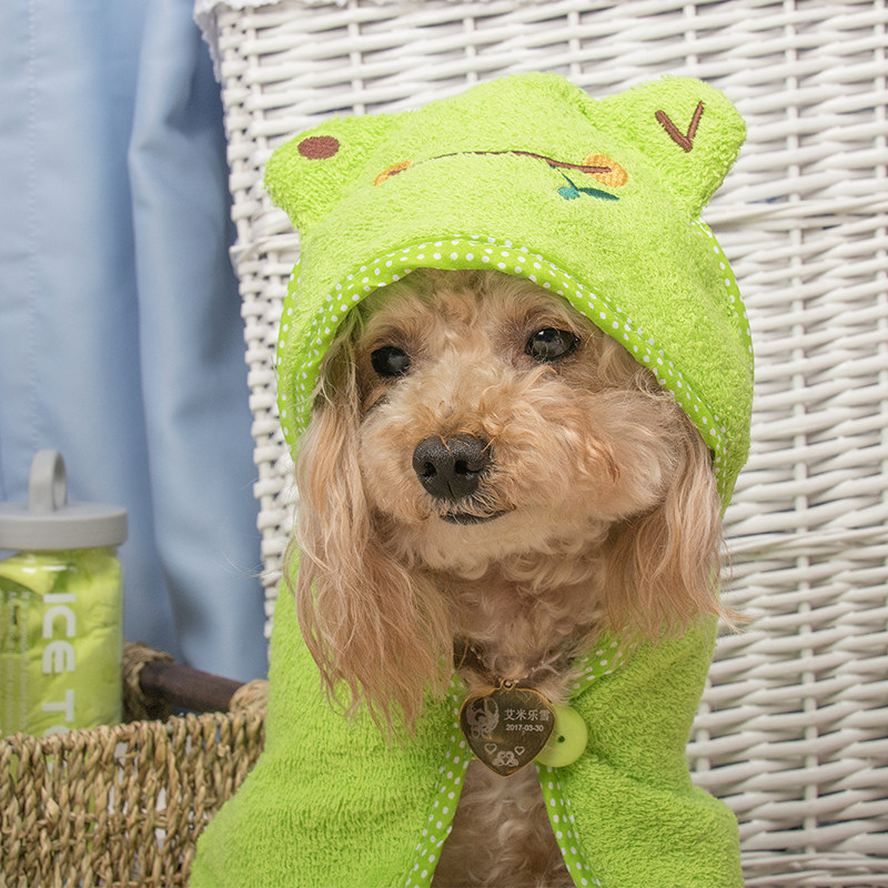 Cute pet cotton bath towel absorbent towel super absorbent small dog cotton bath towel teddy bear bath