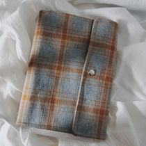 Japanese literature and art book book Simple Plaid hand book cloth loose leaf Page A6 portable Watercolor Book Sketch Book