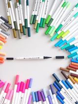 Wu Zhuping soft-headed pen Double-headed watercolor pen set Kindergarten primary school 48-color art painting children can be washed