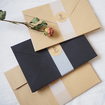 ins Wind blank plain vintage envelope letter paper with kraft paper black paper fire paint envelope love letter 16 * 11cm