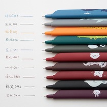 Student hand account ruler positive posture book Signature Pen cartoon animal retro color neutral creative pen gift book Signature Pen decoration