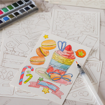 Watercolor line draft filling paper 300g cotton fine line Dutch white card painting copy for beginners coloring special paper