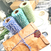Gift packaging rope DIY material Gift box tie rope Two-color cotton rope is not easy to break color cotton rope