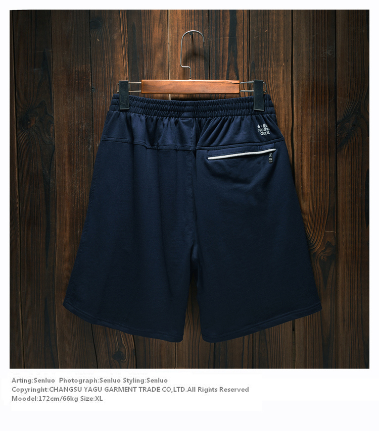 Quần short cotton 5 điểm thể thao nam mùa hè cộng với phân bón XL có khóa kéo quần 5 quần chất béo quần lót nam