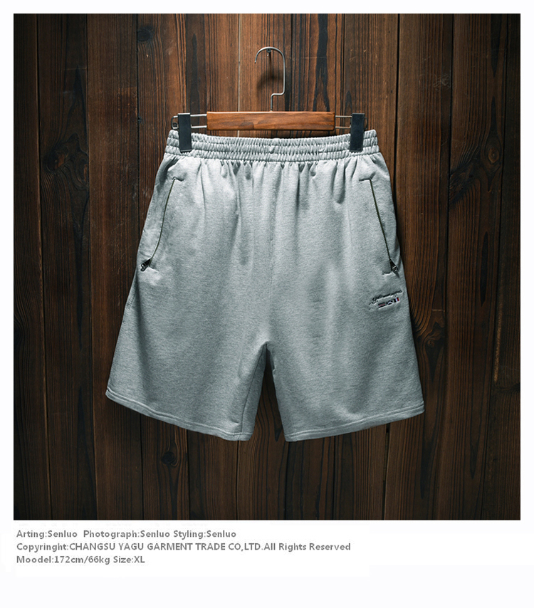 Quần short cotton 5 điểm thể thao nam mùa hè cộng với phân bón XL có khóa kéo quần 5 quần chất béo quần lót nam