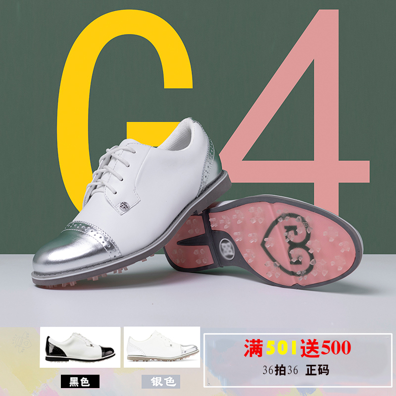 G4 First-Layer Cowhide Golf Lace-Up Women's Shoes Golf Genuine Leather Non-Slip Fixed Spike Sports Casual Waterproof Sneakers G4 First-Layer Cowhide Golf Lace-Up Women's Shoes Golf Genuine Leather Non-Slip Fixed Spike Sports Casual Waterproof Sneakers