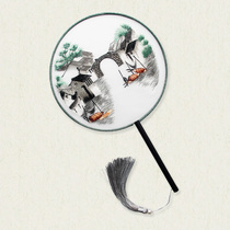 Ou embroidery Wenzhou fan panda hand embroidery double-sided embroidery tuan fan European embroidery Chinese style characteristic craft gift items
