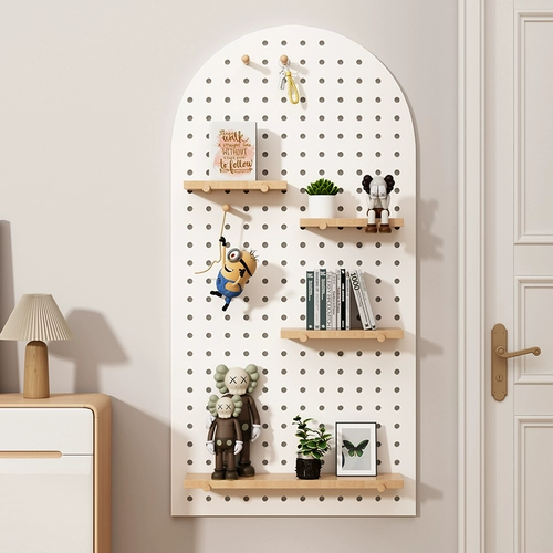 Доска с отверстиями из цельного дерева, настенная полка для хранения, книжная полка, прихожая, веранда, подвесная доска, стойка для швейной машины, стойка с нитками, настенная витрина, перегородка