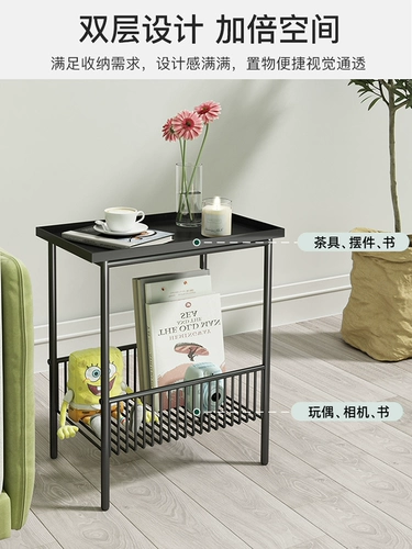 Железная прикроватная тумбочка для хранения, ультраузкая прикроватная тумбочка для хранения, маленькая гостиная, диван, столик, креативный маленький журнальный столик, столик