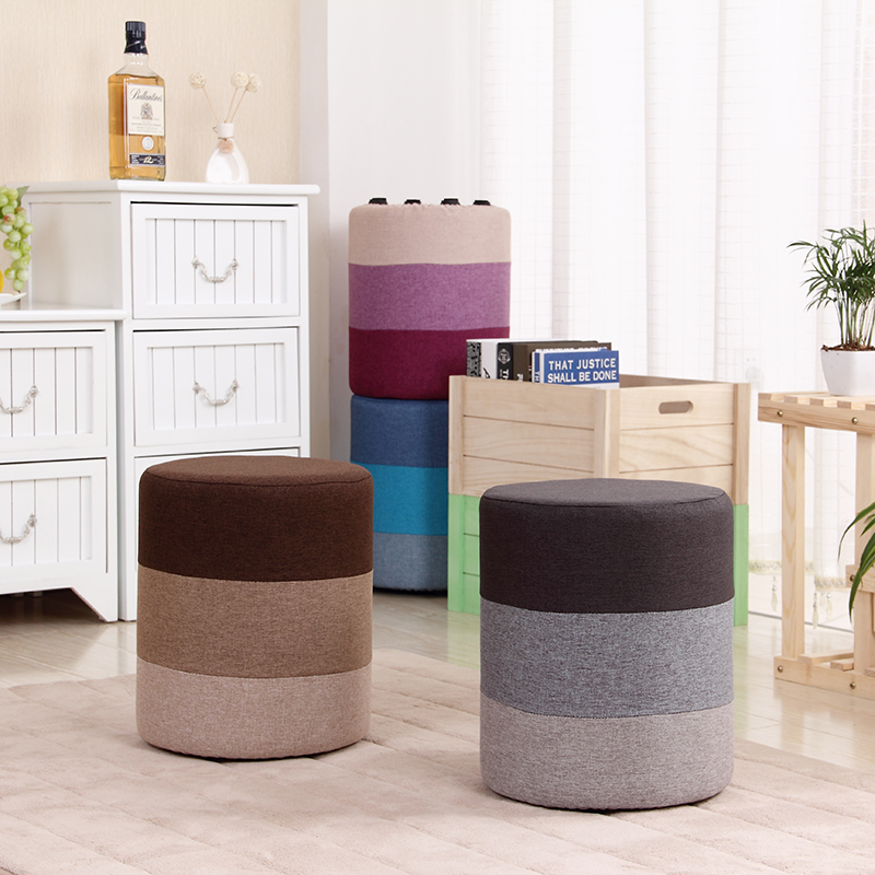 Net Red Solid Wood Cloth Art Changing Shoes Stools Creative Sofa stool Bench Pier round stool Domestic small bench footrest
