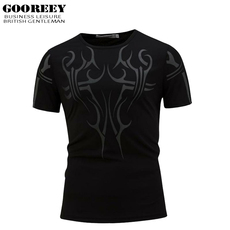 Одежда модная солнца защиты gooreey欧美机车t恤男夏季新款骑士赛车街头嘻哈印花短袖帅气潮