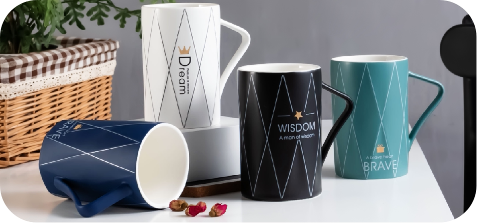 Canaley ceramic Farah cup grid textured coffee cup creative personality Mark cup men and women's home office cup-Taobao