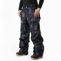 Running river mens outdoor winter ski pants windproof warm veneer print thin micro fertilizer U8653