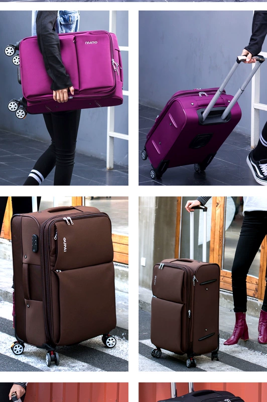 Hành lý nam nữ xe đẩy trường hợp 20 vali vải Oxford bánh xe phổ quát 24 inch hộp vải hộp hành lý