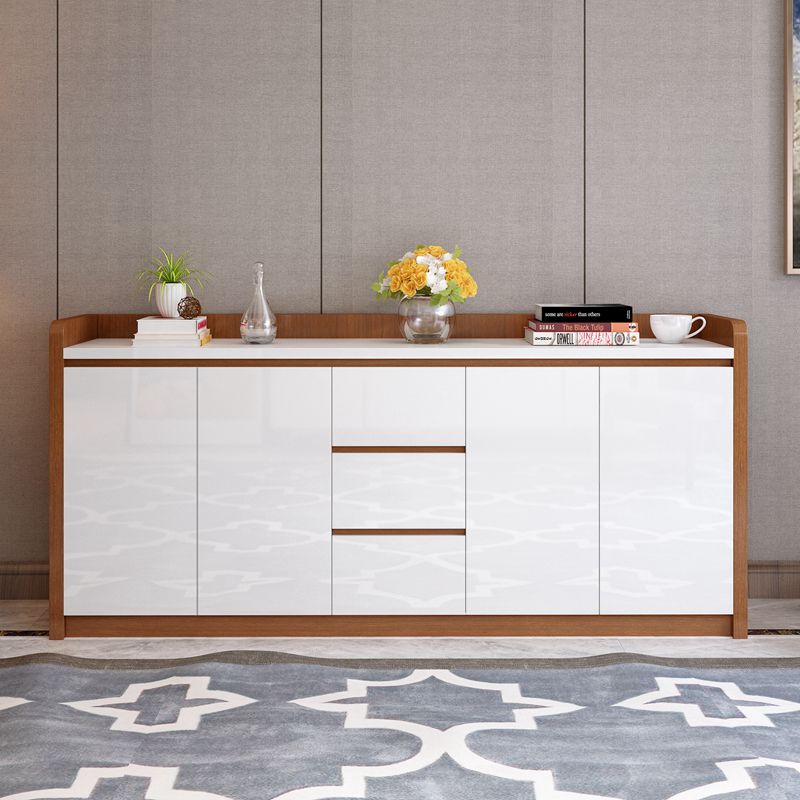 Modern minimalist dining cabinet containing cabinet Original Wood Color Kitchen Dining Cabinet Stylish Baking Lacquered Wine Cabinet Tea Water Cabinet