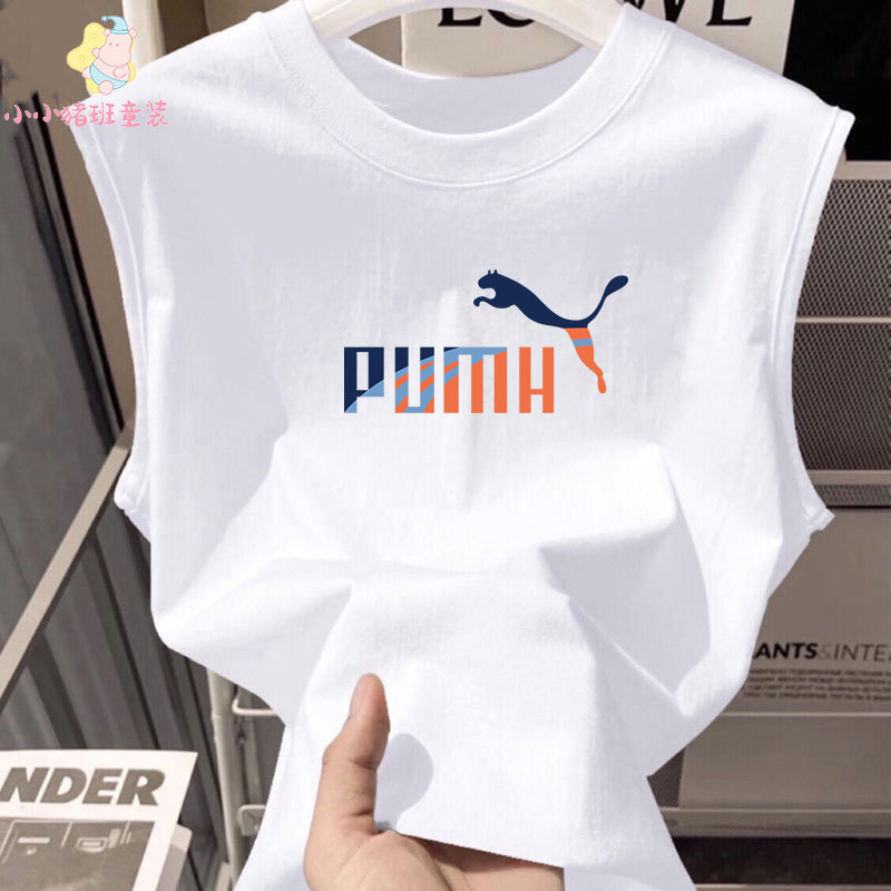 Summer New Children's Clothing for Boys, Stylish Pure Cotton Sleeveless Vest, Thin Boys' Top