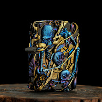 Cool friend CooYoo Xingsan handmade knife girl Homura two-dimensional hand-carved EDC lighter inlaid with gold