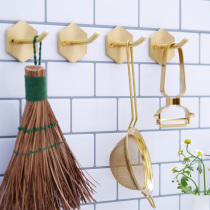 CHONGchong brass hook Japanese style high-looking kitchen rod wall hanging hook storage can be drilled without drilling multiple bases