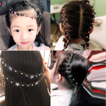 Childrens hair accessories Rhinestone braided hair chain Plate hair crown headdress Princess girl Korean cute little girl forehead chain