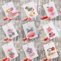 Baby hair card Korean baby hair accessories Korean cute kid head jewelry foreign style princess does not hurt hair cloth hairclip